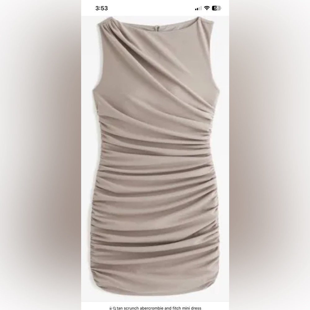Small tan scrunched Abercrombie and fitch dress